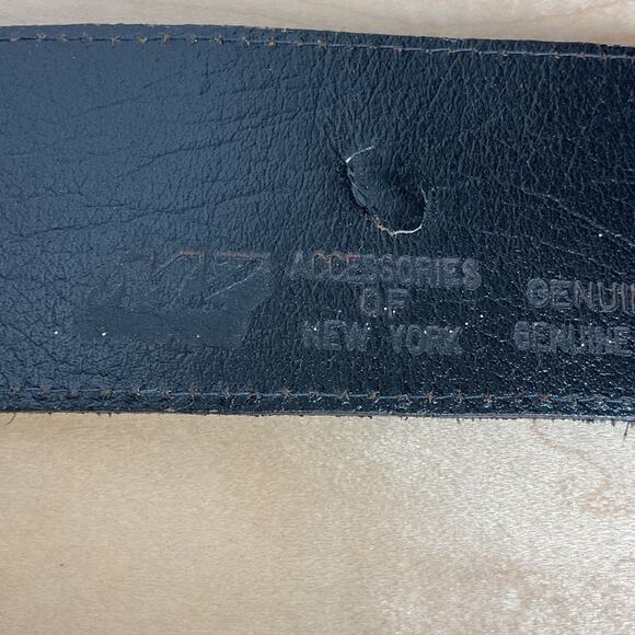 MZ Accesories of New York Y2K Black Embossed Leather and Metal Belt - Picture 4 of 6